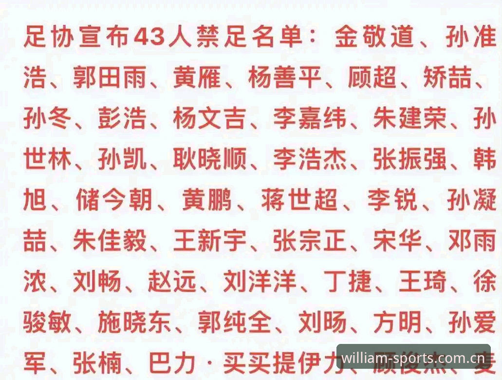 足协第三批禁足名单全解析：17人终身禁赛 vs 48人5年禁赛，行业清理力度对比